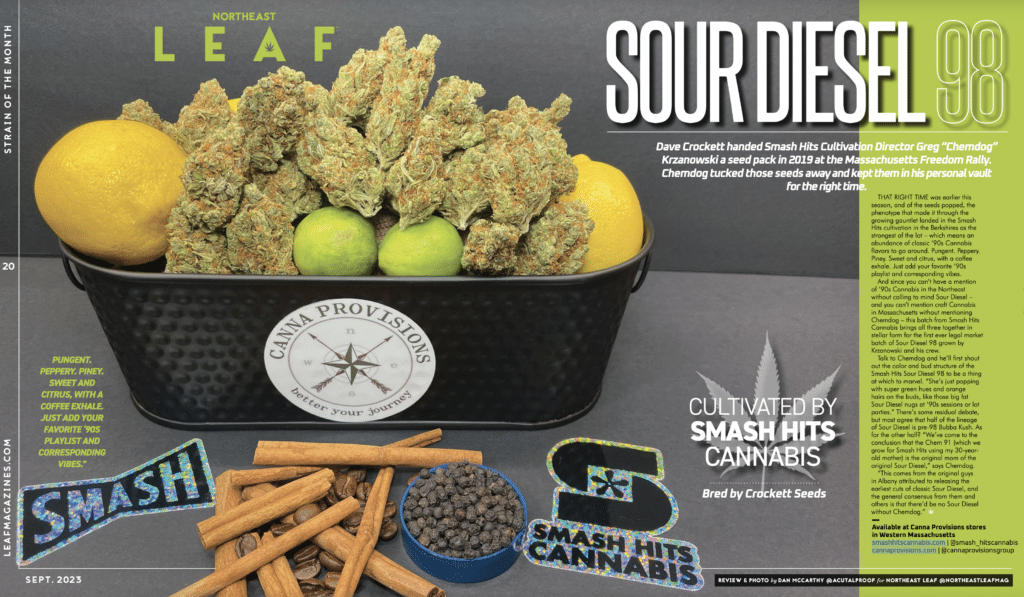 Smash Hits Cannabis Northeast Leaf September 2023 Sour Diesel '98